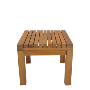 Τραπεζάκι ξαπλώστρας Poly  teak ξύλο σε φυσική απόχρωση 35x35x30εκ - Pakobazaar