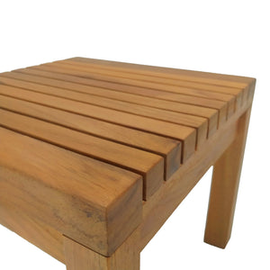 Τραπεζάκι ξαπλώστρας Poly  teak ξύλο σε φυσική απόχρωση 35x35x30εκ - Pakobazaar
