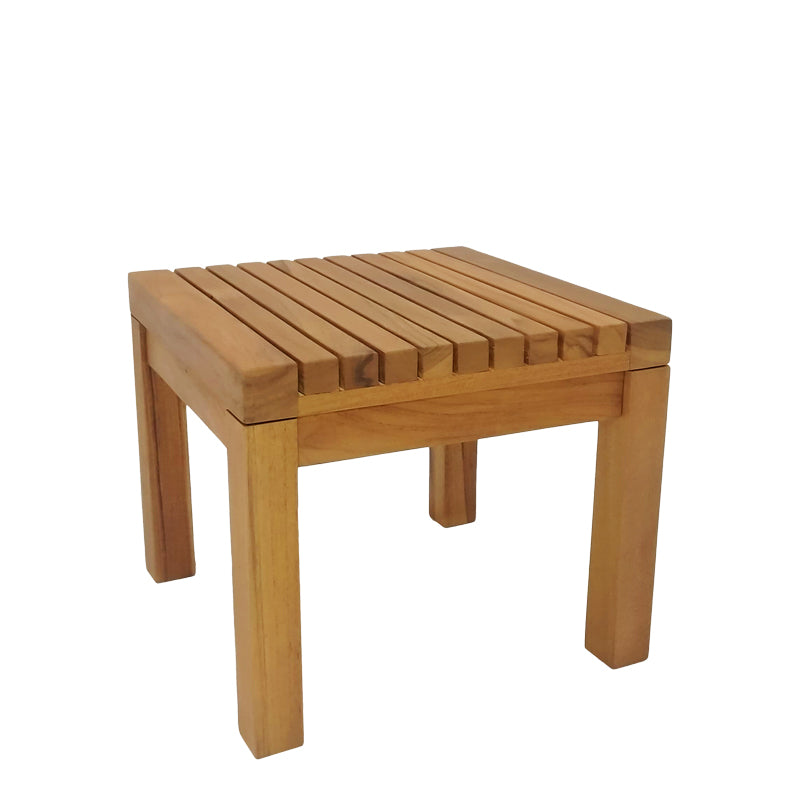 Τραπεζάκι ξαπλώστρας Poly  teak ξύλο σε φυσική απόχρωση 35x35x30εκ - Pakobazaar