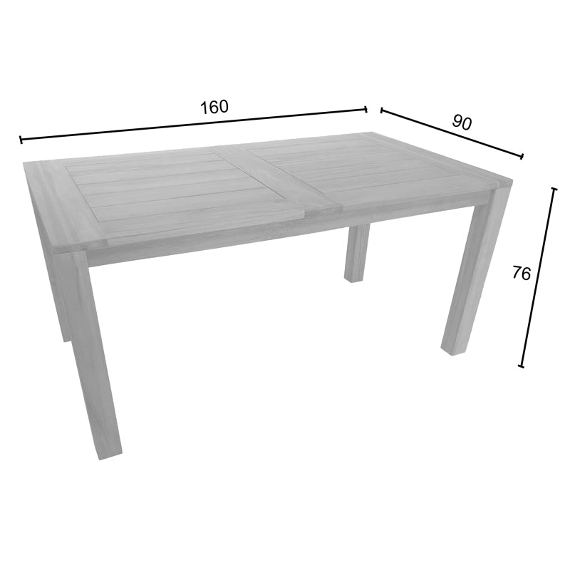 Τραπέζι Pablo  teak ξύλο σε φυσική απόχρωση 160x90x76εκ
