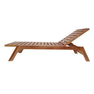 Ξαπλώστρα Melop  teak ξύλο σε φυσική απόχρωση 200x70x35εκ - Pakobazaar