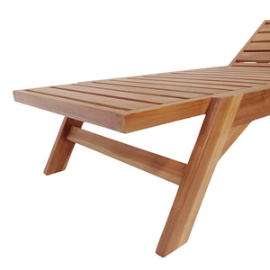 Ξαπλώστρα Melop  teak ξύλο σε φυσική απόχρωση 200x70x35εκ - Pakobazaar