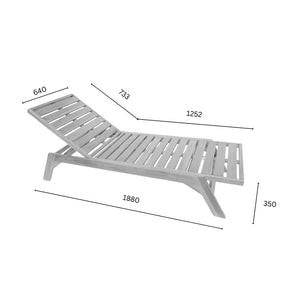 Ξαπλώστρα Melop  teak ξύλο σε φυσική απόχρωση 200x70x35εκ - Pakobazaar
