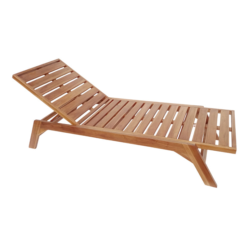 Ξαπλώστρα Melop  teak ξύλο σε φυσική απόχρωση 200x70x35εκ - Pakobazaar