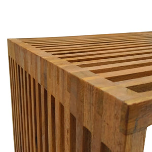 Τραπέζι σαλονιού Marlin  teak ξύλο σε φυσική απόχρωση 100x50x45εκ - Pakobazaar