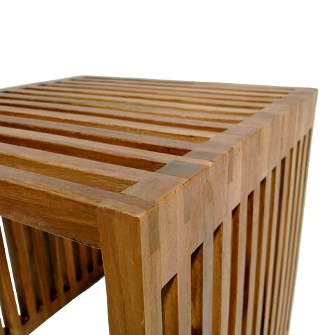 Βοηθητικό τραπέζι Saimon  teak ξύλο σε φυσική απόχρωση 40x40x40εκ - Pakobazaar