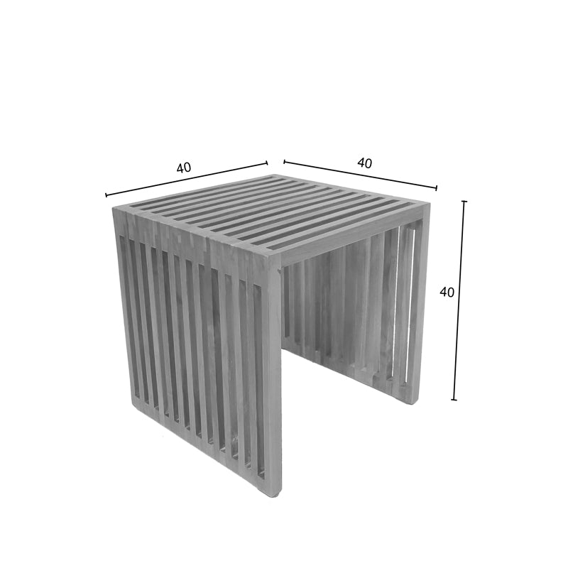 Βοηθητικό τραπέζι Saimon  teak ξύλο σε φυσική απόχρωση 40x40x40εκ - Pakobazaar