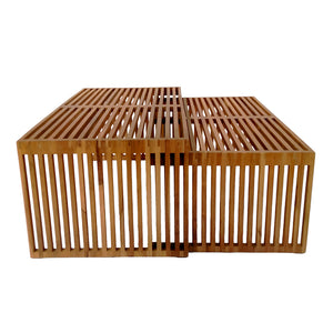 Τραπέζι Tinnie  σετ 2τεμ teak ξύλο σε φυσική απόχρωση - Pakobazaar