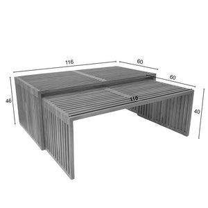 Τραπέζι Tinnie  σετ 2τεμ teak ξύλο σε φυσική απόχρωση - Pakobazaar