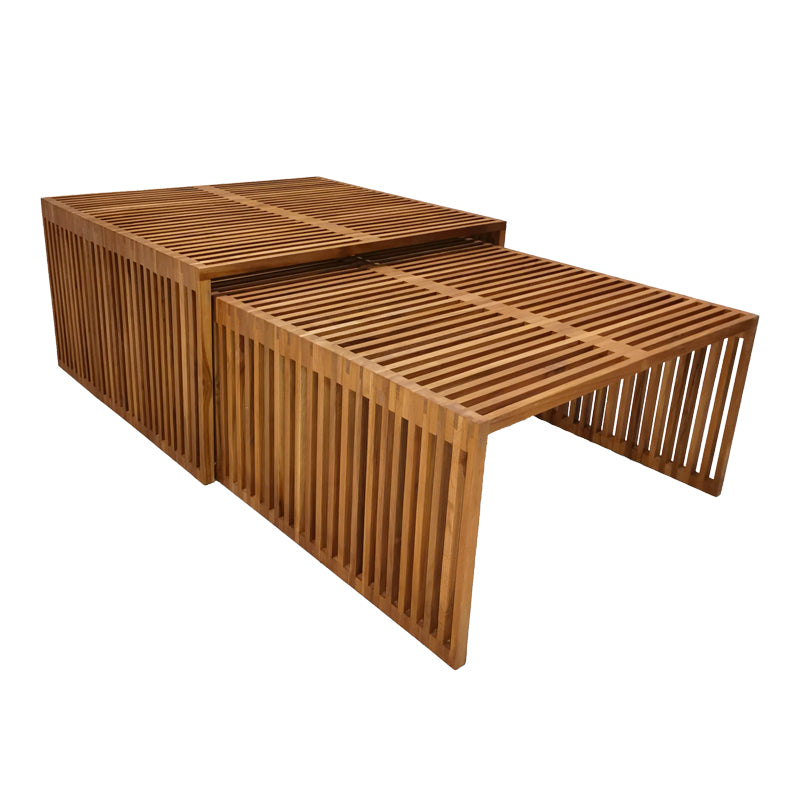 Τραπέζι Tinnie I  σετ 2τεμ teak ξύλο σε φυσική απόχρωση - Pakobazaar