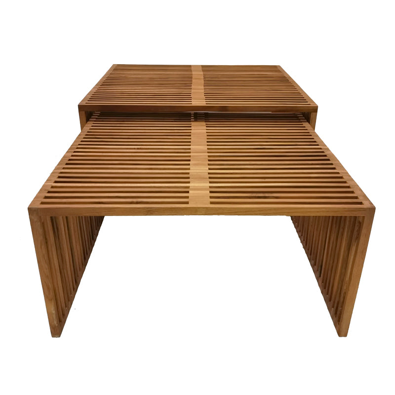 Τραπέζι Tinnie I  σετ 2τεμ teak ξύλο σε φυσική απόχρωση - Pakobazaar