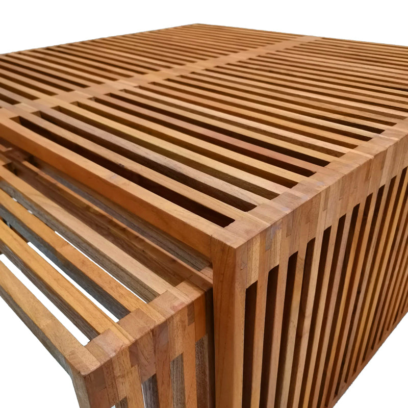 Τραπέζι Tinnie I  σετ 2τεμ teak ξύλο σε φυσική απόχρωση - Pakobazaar