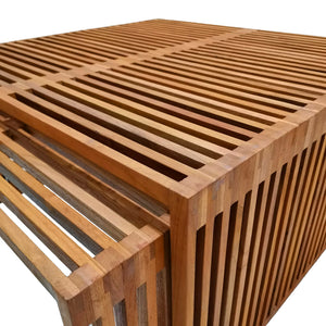 Τραπέζι Tinnie I  σετ 2τεμ teak ξύλο σε φυσική απόχρωση - Pakobazaar