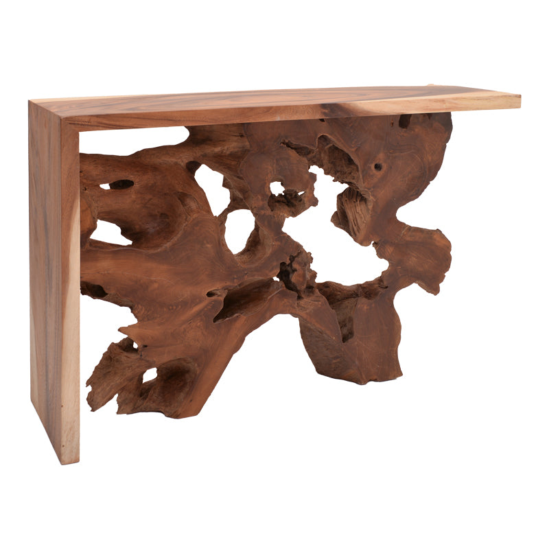 Κονσόλα Jako Inart teak ξύλο σε φυσική απόχρωση 120x40x80εκ - Pakobazaar