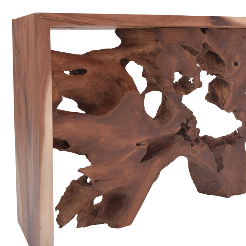 Κονσόλα Jako Inart teak ξύλο σε φυσική απόχρωση 120x40x80εκ - Pakobazaar