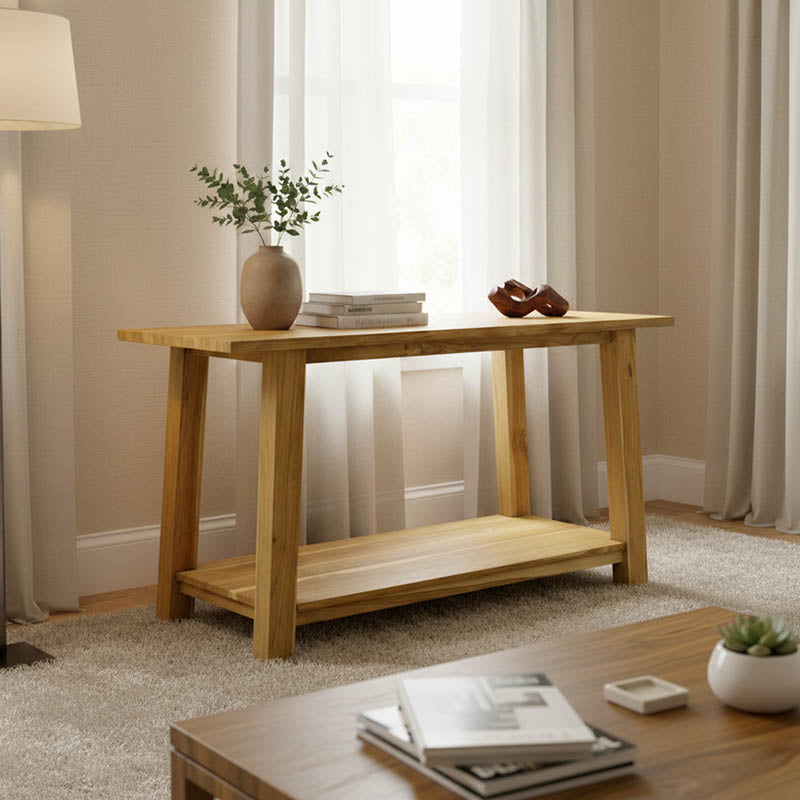 Κονσόλα Decoza  teak ξύλο σε φυσική απόχρωση 140x40x80εκ - Pakobazaar