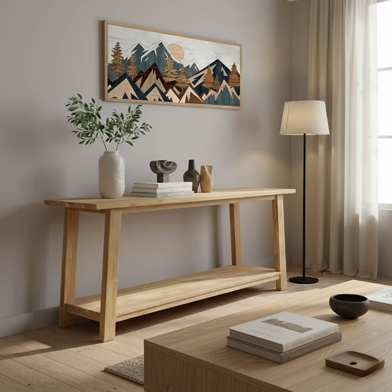 Κονσόλα Decoza  teak ξύλο σε φυσική απόχρωση 200x40x80εκ - Image 1