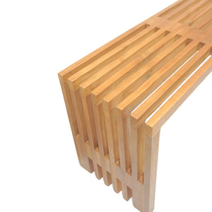 Παγκάκι Zen  teak ξύλο σε φυσική απόχρωση 140x35x48εκ - Pakobazaar