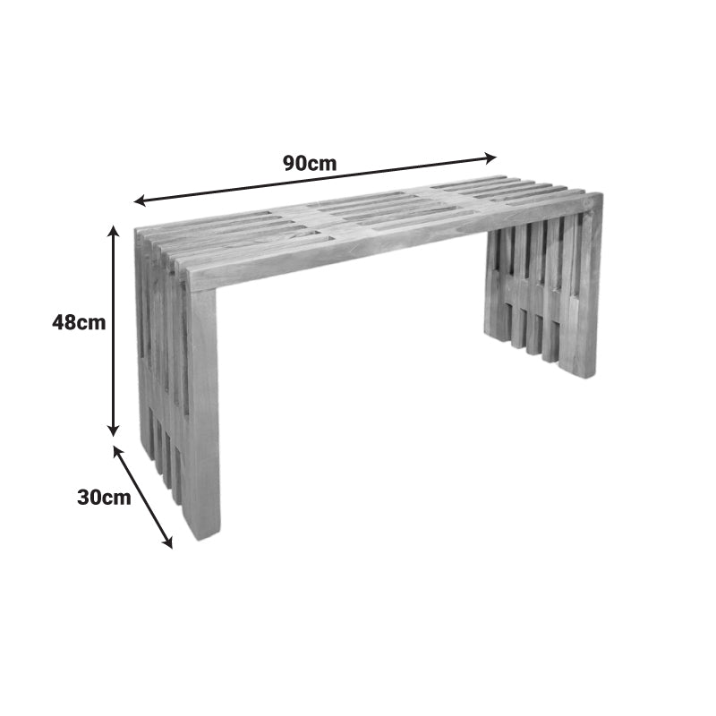 Παγκάκι Zen  teak ξύλο σε φυσική απόχρωση 90x30x48εκ - Pakobazaar