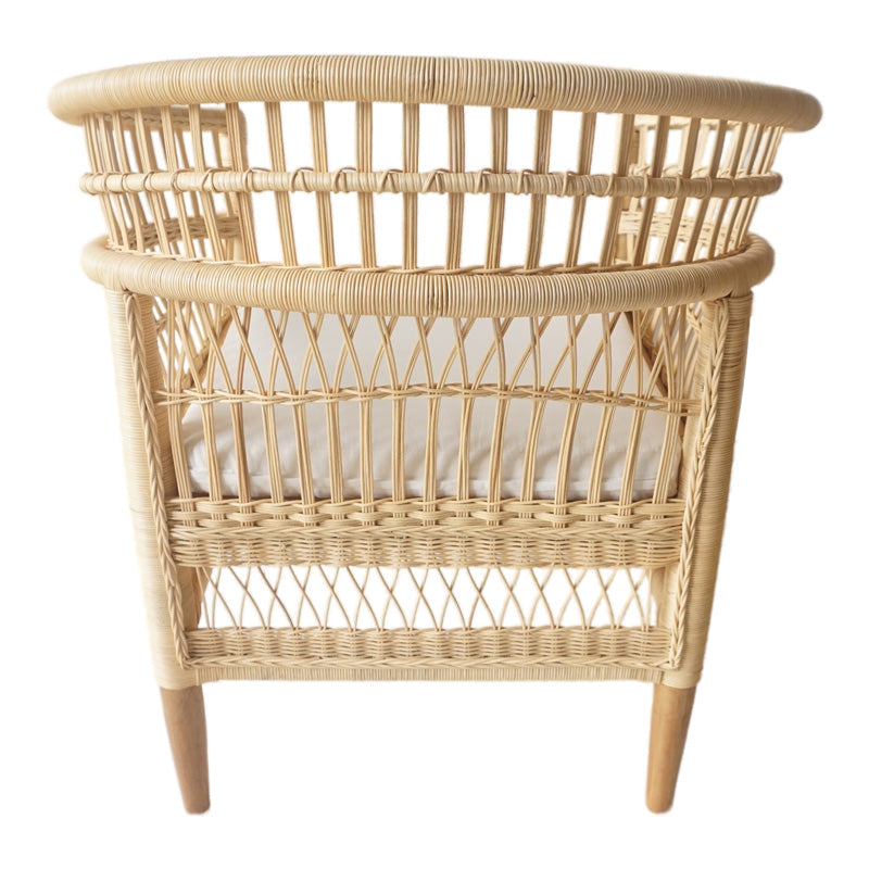 Πολυθρόνα Necorian paakoworld teak ξύλο με pe rattan σε φυσική απόχρωση και λευκό μαξιλάρι 80x70x87εκ - Pakobazaar