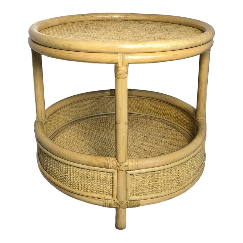 Βοηθητικό τραπέζι Moody  pe rattan σε φυσική απόχρωση Φ55x51εκ - Image 2