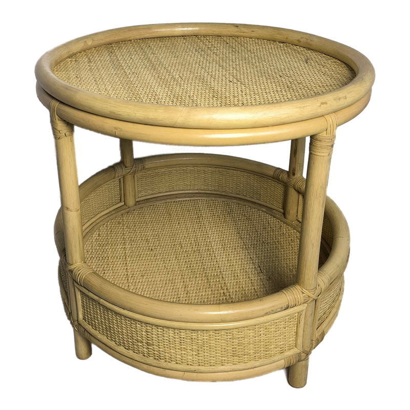 Βοηθητικό τραπέζι Moody  pe rattan σε φυσική απόχρωση Φ55x51εκ - Image 3
