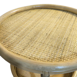 Βοηθητικό τραπέζι Moody  pe rattan σε φυσική απόχρωση Φ55x51εκ - Image 4