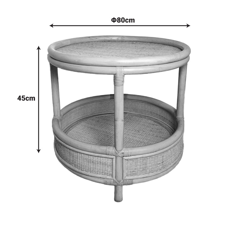 Βοηθητικό τραπέζι Moody  pe rattan σε φυσική απόχρωση Φ55x51εκ - Image 6