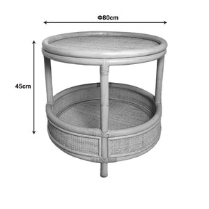 Βοηθητικό τραπέζι Moody  pe rattan σε φυσική απόχρωση Φ55x51εκ - Image 6