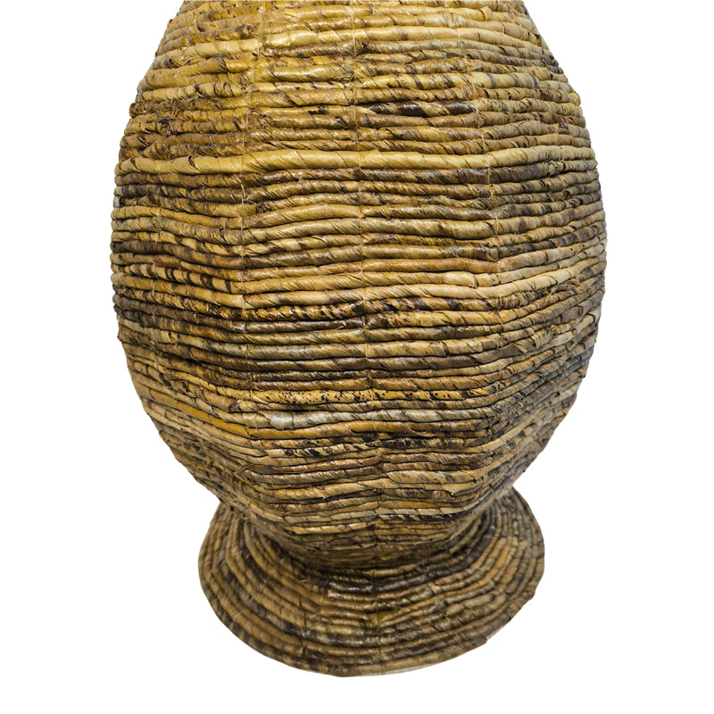 Διακοσμητικό βάζο Strail Inart banana rope σε φυσική απόχρωση Φ40x100εκ - Pakobazaar