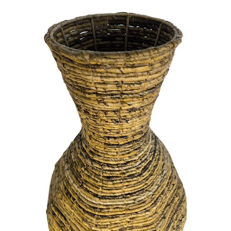 Διακοσμητικό βάζο Lerpon Inart banana rope σε φυσική απόχρωση Φ40x100εκ - Pakobazaar