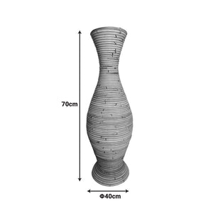 Βάζο Virnia Inart pe rattan σε φυσική απόχρωση Φ40x70εκ - Pakobazaar