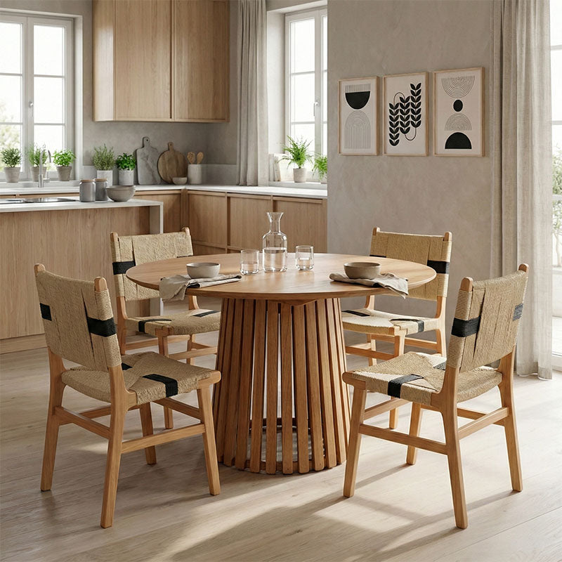 Τραπέζι Kenda I  mindi ξύλο σε φυσική απόχρωση Φ120x75εκ - Pakobazaar