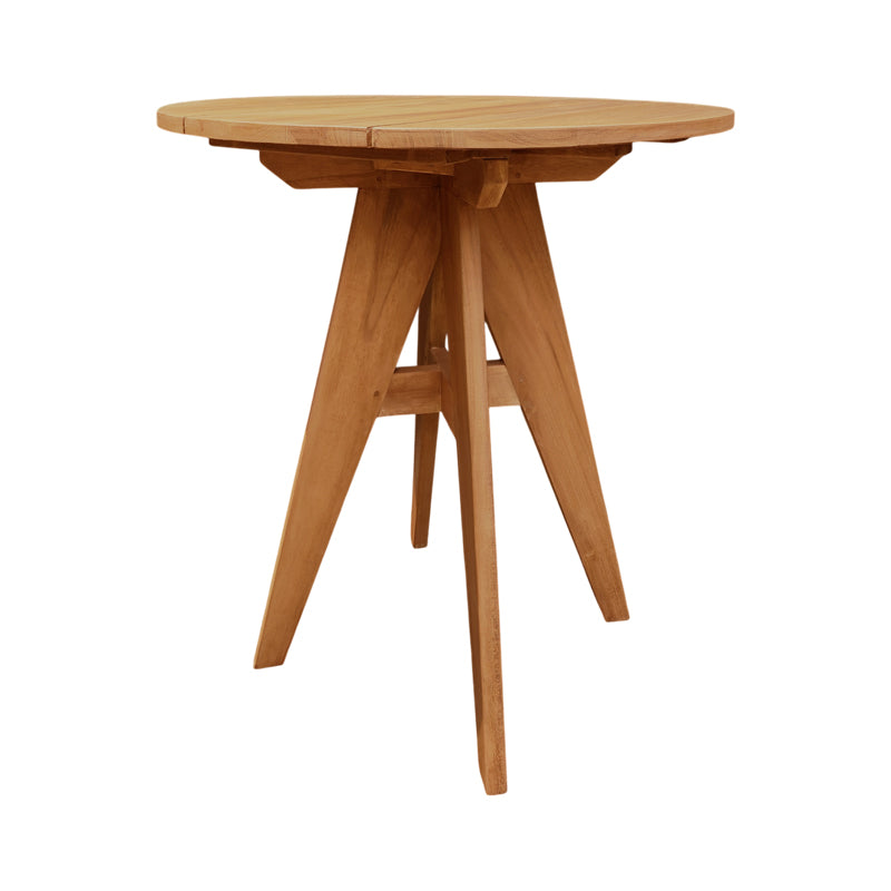 Τραπέζι Cadrada  teak ξύλο σε φυσική απόχρωση Φ70x76εκ