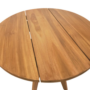 Τραπέζι Cadrada  teak ξύλο σε φυσική απόχρωση Φ70x76εκ