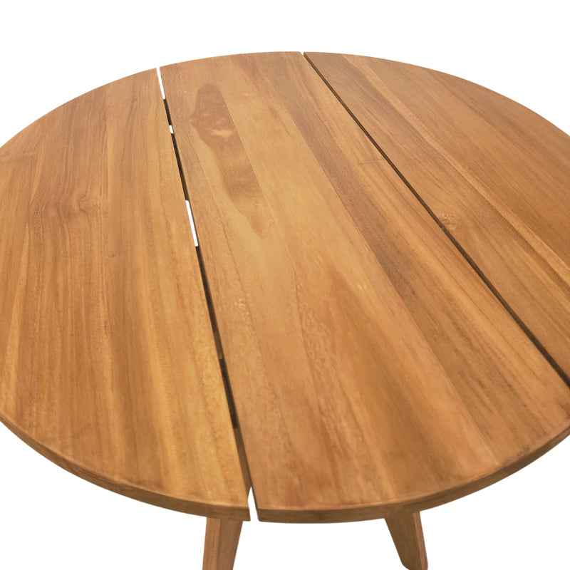 Τραπέζι Cadrada  teak ξύλο σε φυσική απόχρωση Φ70x76εκ