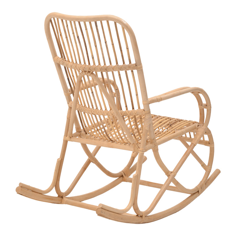 Κουνιστή πολυθρόνα Cormeny  rattan σε φυσική απόχρωση 68x109x103εκ - Image 3