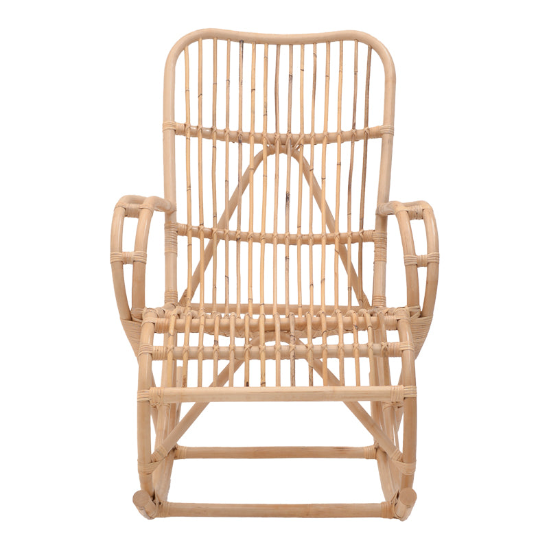Κουνιστή πολυθρόνα Cormeny  rattan σε φυσική απόχρωση 68x109x103εκ - Image 5