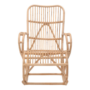 Κουνιστή πολυθρόνα Cormeny  rattan σε φυσική απόχρωση 68x109x103εκ - Image 5