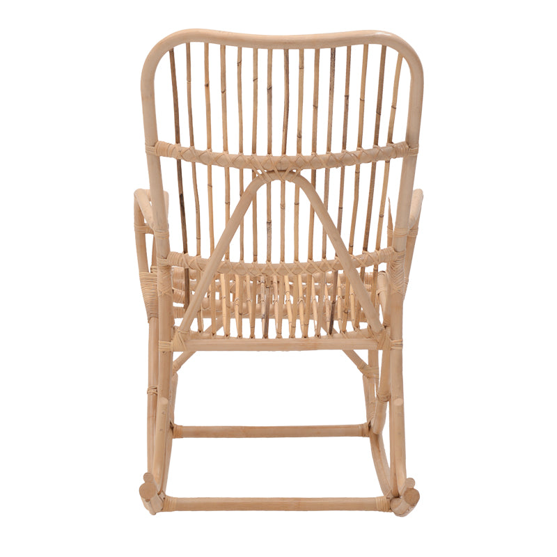 Κουνιστή πολυθρόνα Cormeny  rattan σε φυσική απόχρωση 68x109x103εκ - Image 6