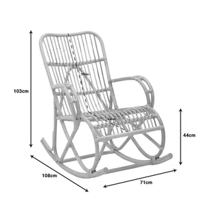 Κουνιστή πολυθρόνα Cormeny  rattan σε φυσική απόχρωση 68x109x103εκ - Image 9