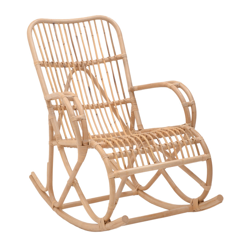 Κουνιστή πολυθρόνα Cormeny  rattan σε φυσική απόχρωση 68x109x103εκ - Image 1