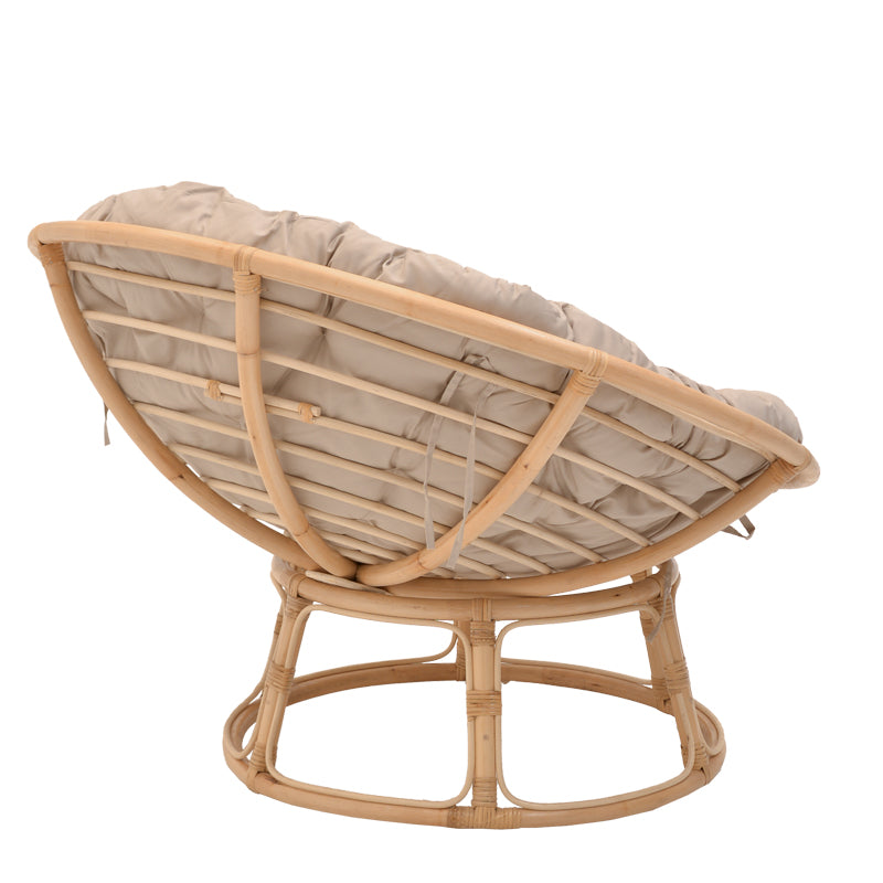 Πολυθρόνα Servey  rattan σε φυσική απόχρωση-μπεζ μαξιλάρι Φ115x58εκ - Image 3