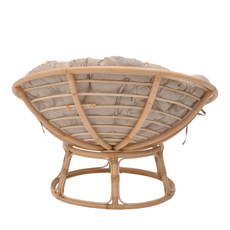 Πολυθρόνα Servey  rattan σε φυσική απόχρωση-μπεζ μαξιλάρι Φ115x58εκ - Image 6