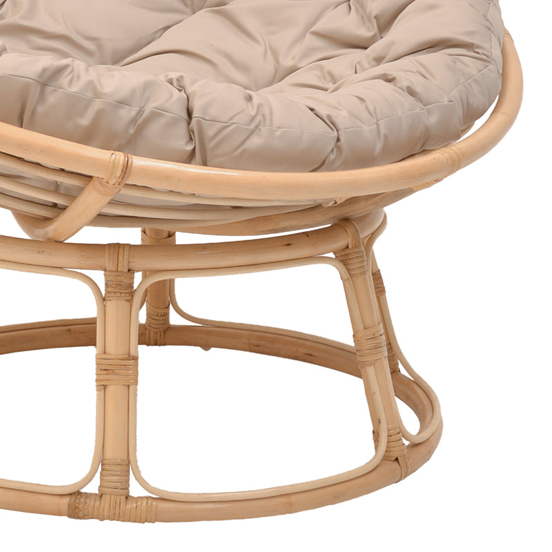 Πολυθρόνα Servey  rattan σε φυσική απόχρωση-μπεζ μαξιλάρι Φ115x58εκ - Image 8