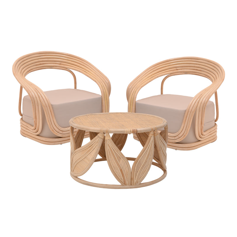 Σαλόνι Radictive-Siderty  σετ 3τεμ rattan σε φυσική απόχρωση - Image 1