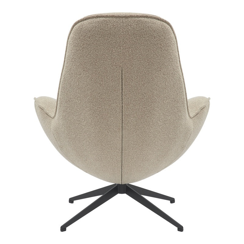 Πολυθρόνα περιστρεφόμενη Flago  μπουκλέ ύφασμα σε μπεζ απόχρωση 85x88x103.5εκ