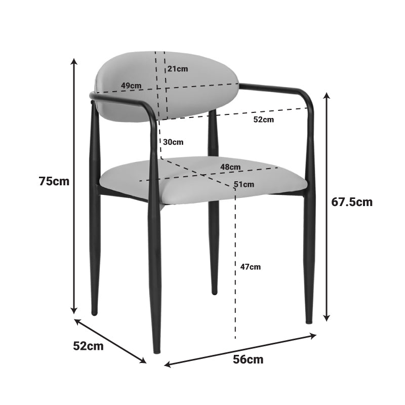 Πολυθρόνα Kalone  ύφασμα σε ανθρακί απόχρωση 56x55x78εκ
