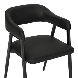 Πολυθρόνα Sezan  pu σε μαύρη απόχρωση 56x55x78εκ - Pakobazaar