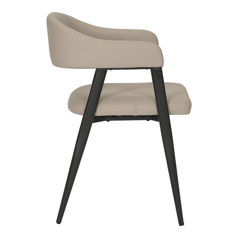 Πολυθρόνα Sezan  pu σε γκρι-μπεζ απόχρωση 56x55x78εκ - Image 4